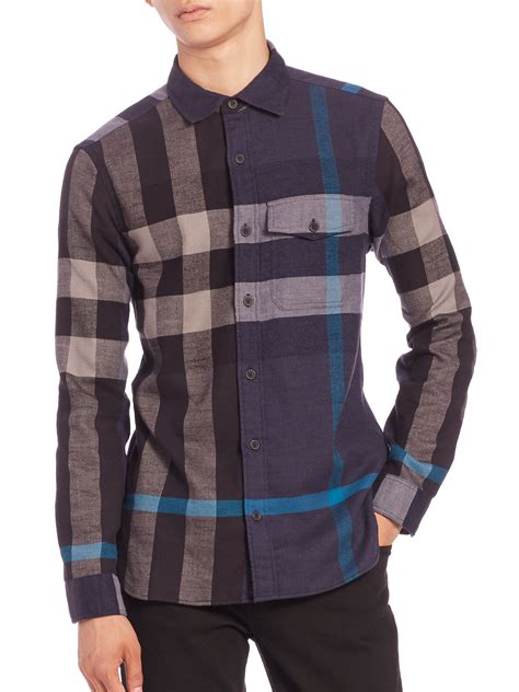 burberry plaid shirtdress|burberry flannel shirt men's.